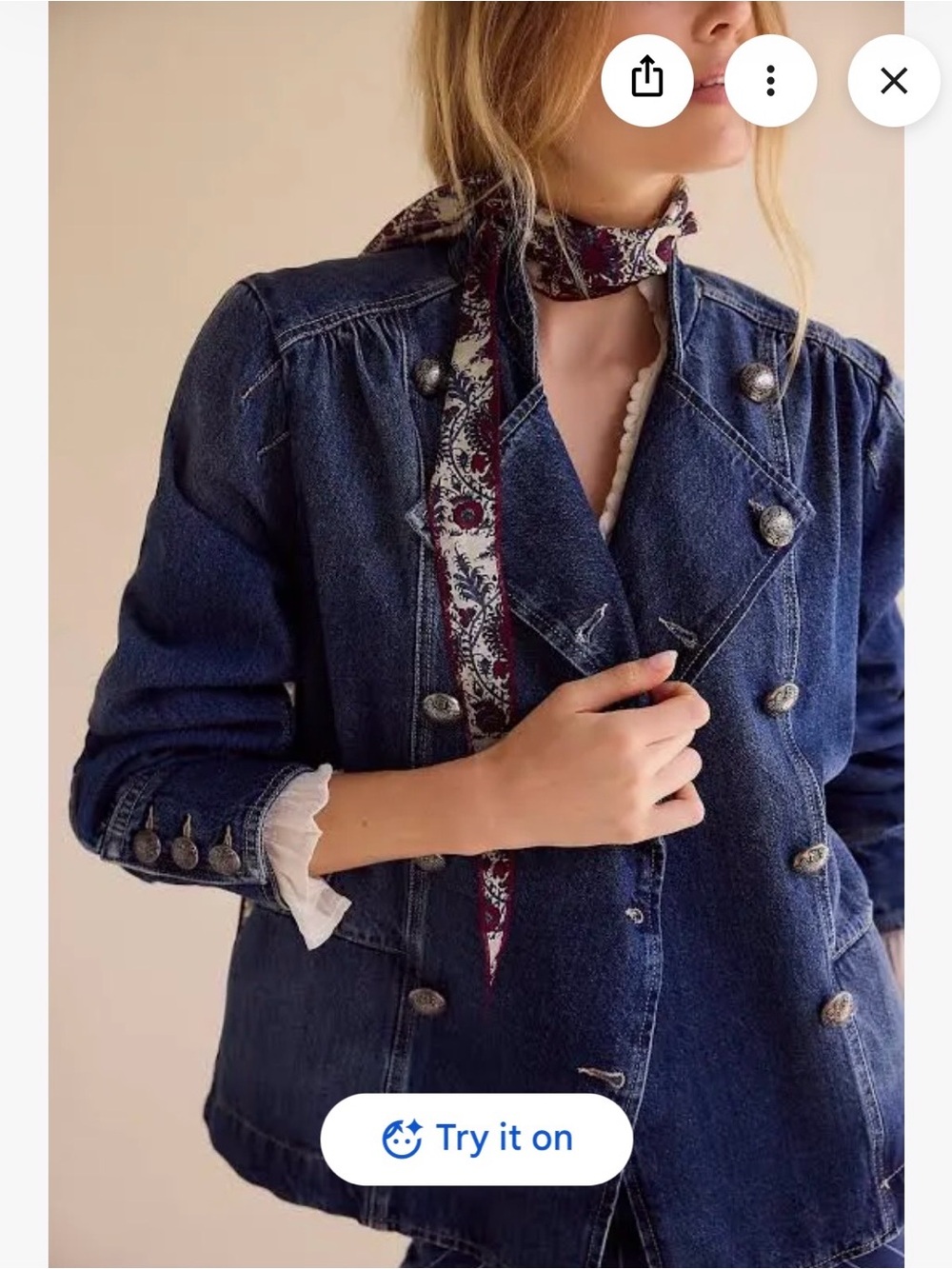 We The Free Imogene Denim Officer Jacket